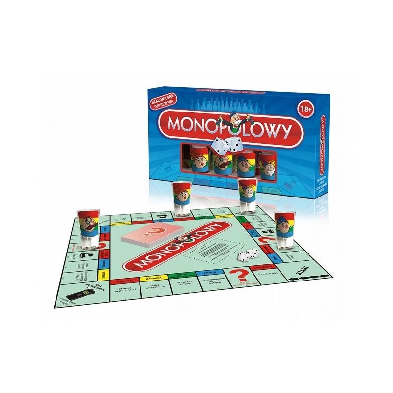 Gra imprezowa alkoholowa monopolowy plus kieliszki Gra imprezowa alkoholowa monopolowy plus kieliszki