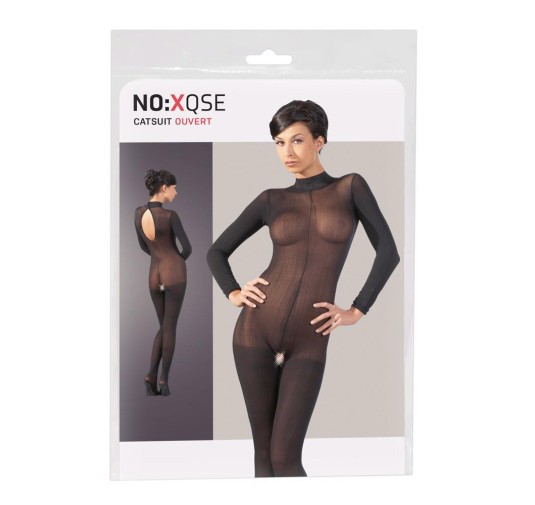 Catsuit bodystocking siateczka otwarty krok m/l