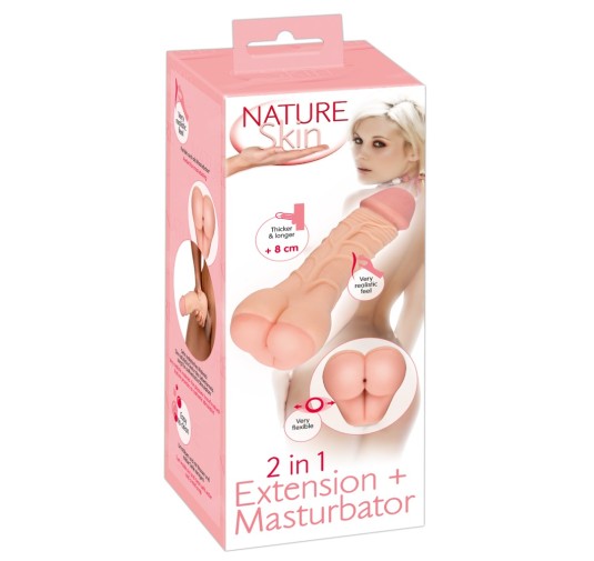 Przedłużka penisa masturbator 2w1 realistyczny sex