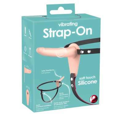 Wibrator strap-on uprząż paski 10 trybów 15cm sex