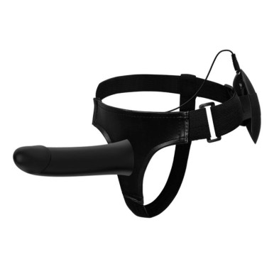 Penis na paskach strapon wibrujący z uprzężą 17 cm