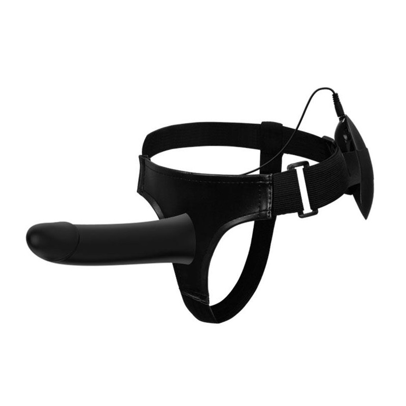 Penis na paskach strapon wibrujący z uprzężą 17 cm Penis na paskach strapon wibrujący z uprzężą 17 cm