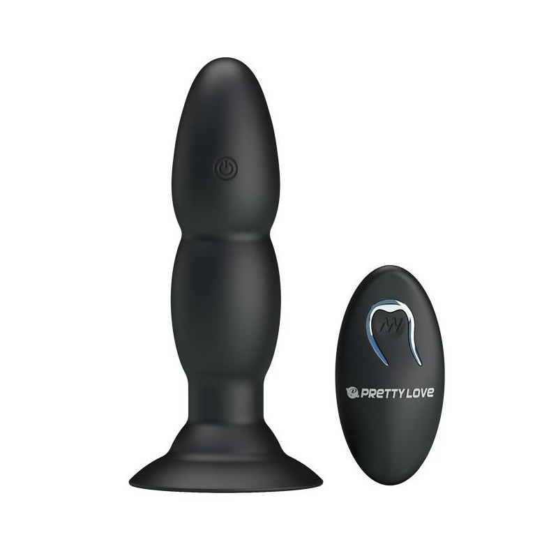 Wibrujący korek analny z przyssawką pilotem 14cm Wibrujący korek analny z przyssawką pilotem 14cm