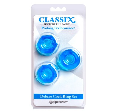 C Deluxe Cock Ring Set Blue