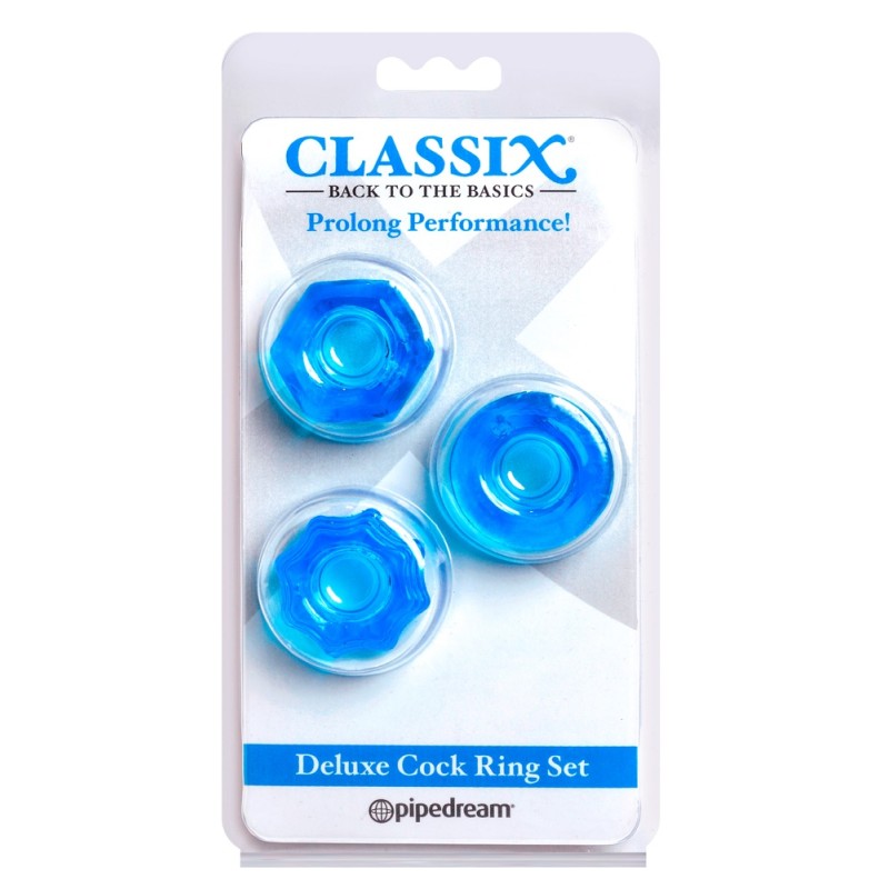 C Deluxe Cock Ring Set Blue