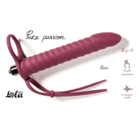 Dildo z pierścieniem do podwójnej penetracji 16 cm