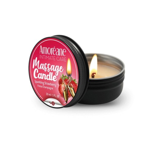 Świeca do masażu ciała erotycznego truskawka 30ml