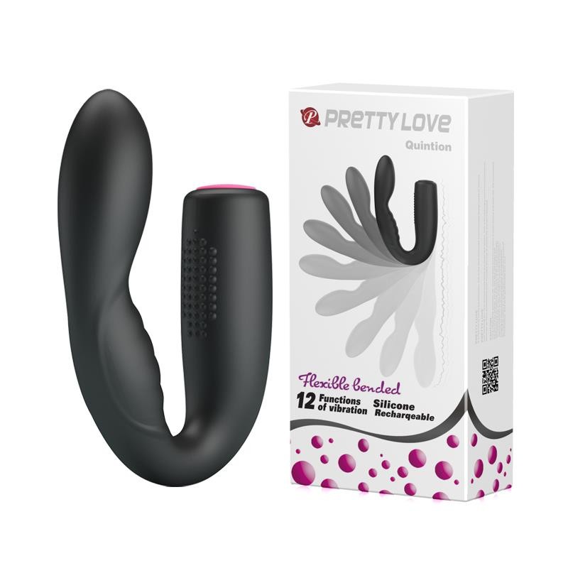 Wibrator wyginany podwójny dwustronny 12 tryb 14cm Wibrator wyginany podwójny dwustronny 12 tryb 14cm