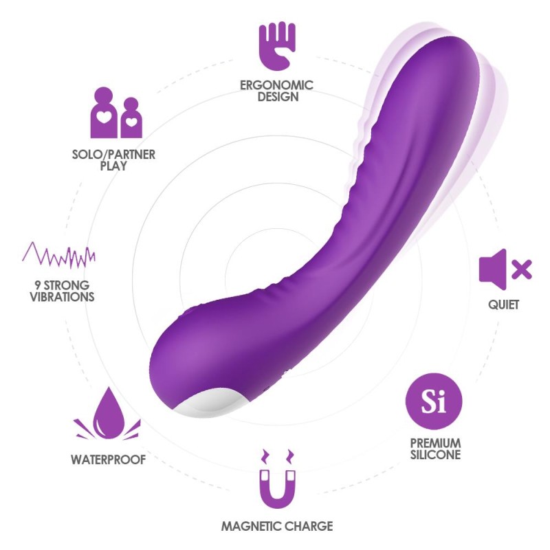 Wibrator punktu g masażer łechtaczki 18cm 9 trybów Wibrator punktu g masażer łechtaczki 18cm 9 trybów