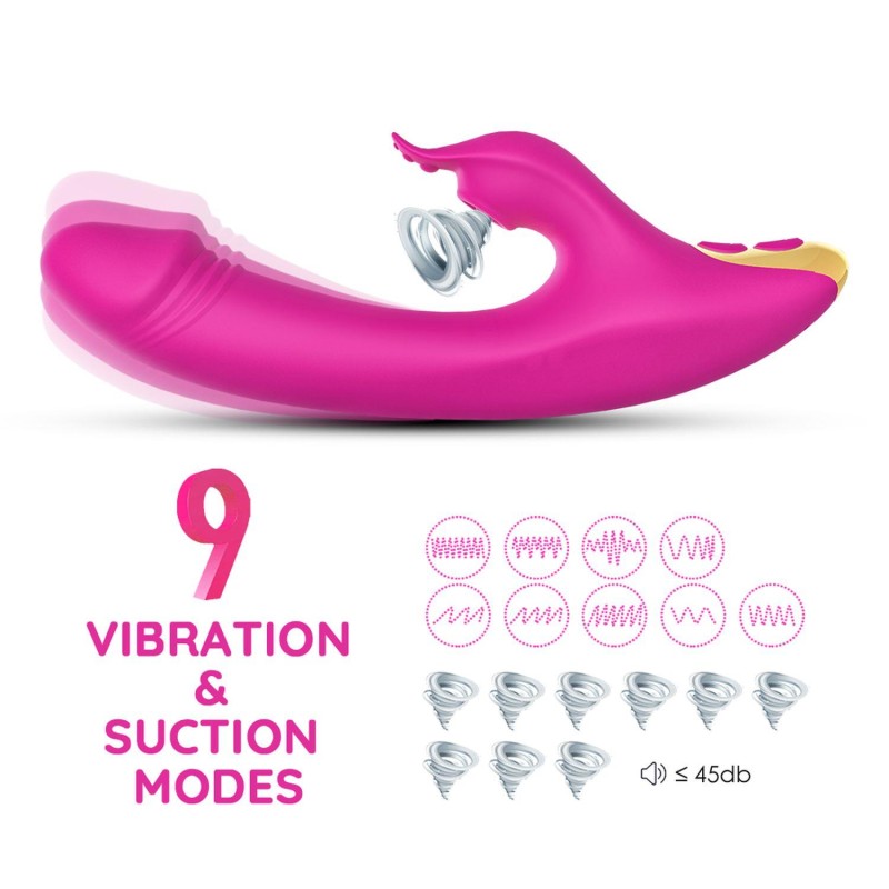Wibrator królik ssący masażer łechtaczki 21cm 9try Wibrator królik ssący masażer łechtaczki 21cm 9try