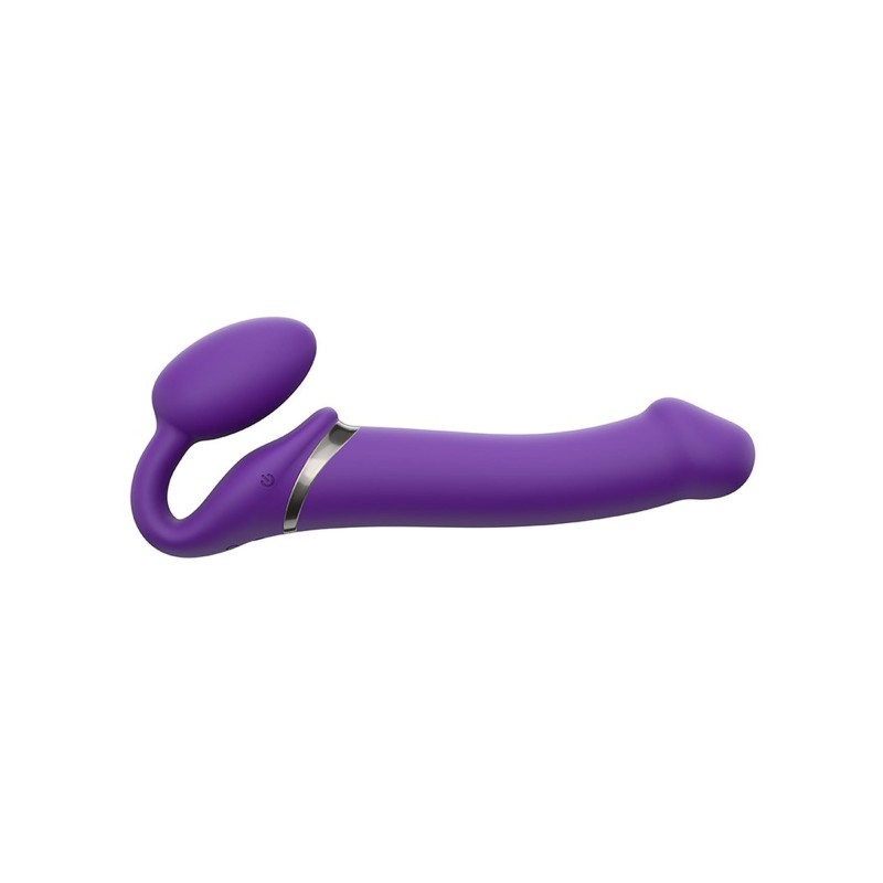 Wodoodporny wibrujący strap-on silikonowy fiolet Wodoodporny wibrujący strap-on silikonowy fiolet