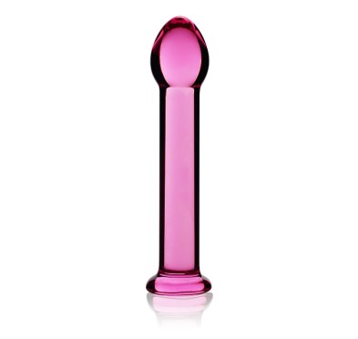 Szklane dildo z prostym trzonem i główką 16 cm