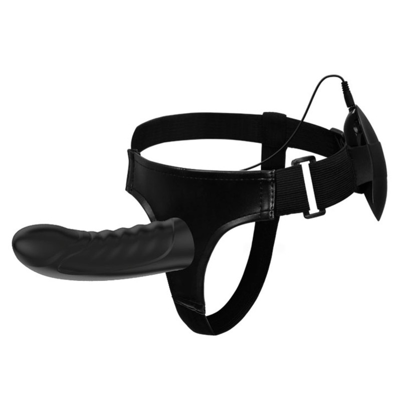Majtki strap-on z wibrującym penisem kolor czarny Majtki strap-on z wibrującym penisem kolor czarny