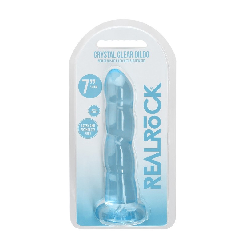 Dildo niebieskie spiralne z mocną przyssawką 18 cm Dildo niebieskie spiralne z mocną przyssawką 18 cm
