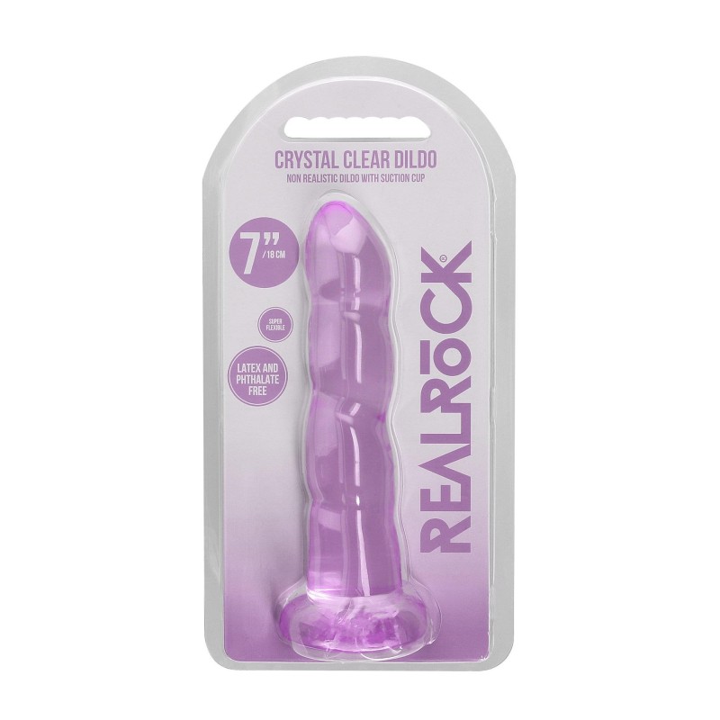 Dildo fioletowe spiralne z mocną przyssawką 18 cm Dildo fioletowe spiralne z mocną przyssawką 18 cm