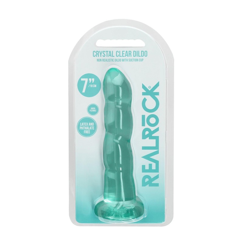 Spiralne zielone dildo gumowe z przyssawką 17 cm Spiralne zielone dildo gumowe z przyssawką 17 cm