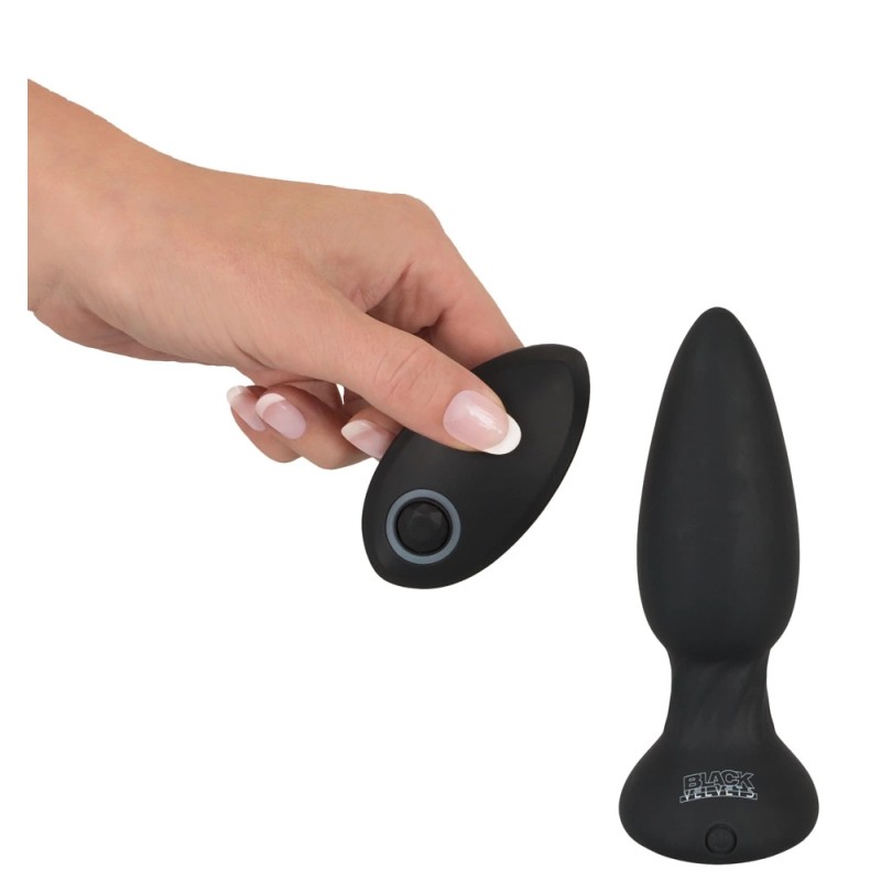Black Velvets - Rotacyjny Korek Analny Z Pilotem 14 cm Czarny