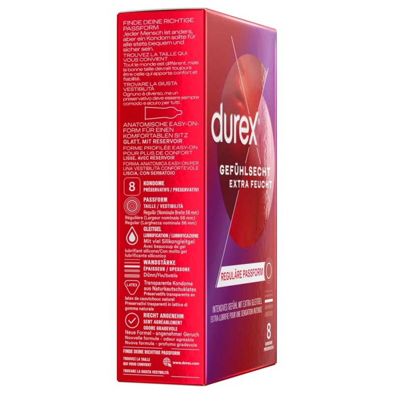 Durex - Prezerwatywy Ze Zbiorniczkiem Nawilżone Gefühl.extra lubr. 8 szt