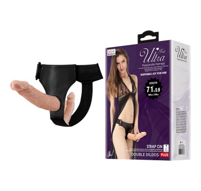 BAILE -STRAP ON DOUBLE DILDOS, 7.1''+5.9''