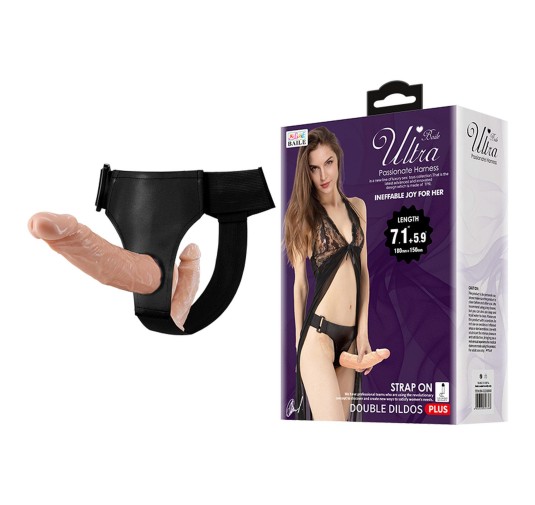 BAILE -STRAP ON DOUBLE DILDOS, 7.1''+5.9''