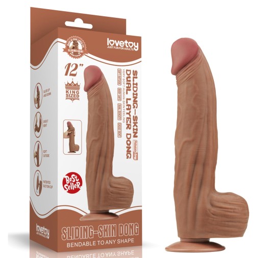 12'' King Sized Sliding Skin Dual Layer Dong Brown