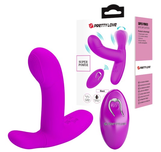 PRETTY LOVE - Geri Purple, 12 vibration functions 3 licking settings Wireless remote control