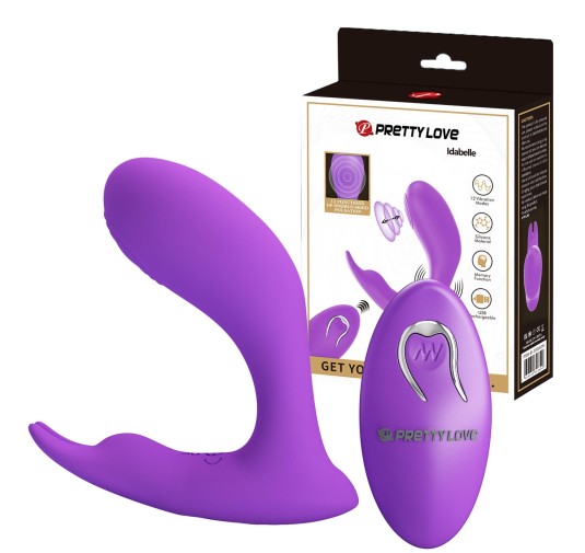 PRETTY LOVE - Idabelle Purple, 12 vibration functions 12 pulse wave settings Wireless remote control