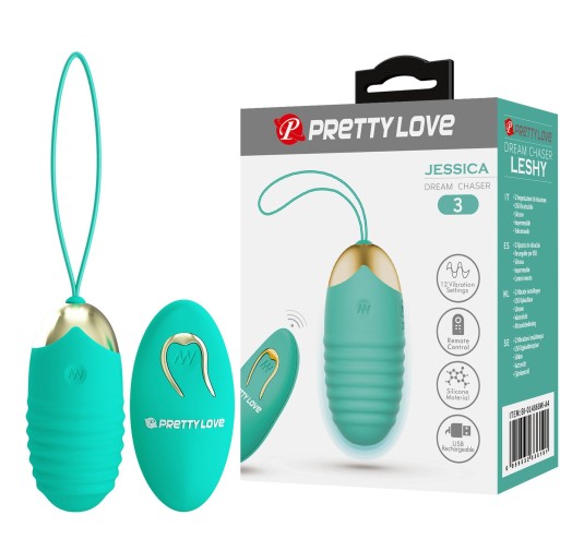 PRETTY LOVE - JESSICA Dream chaser 3, Green, Wireless remote control 12 vibration functions