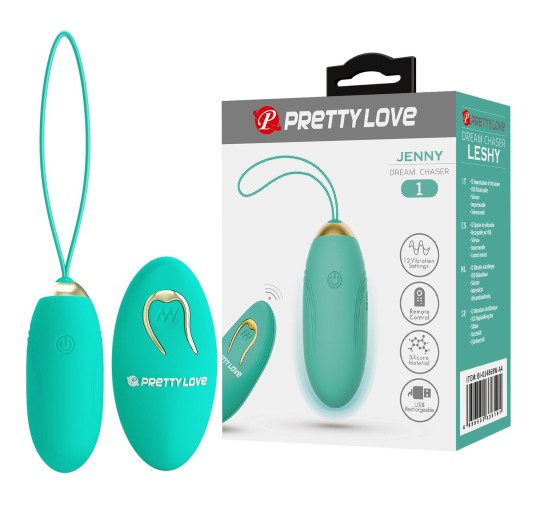 PRETTY LOVE - JENNY Dream chaser 1, Green, Wireless remote control 12 vibration functions