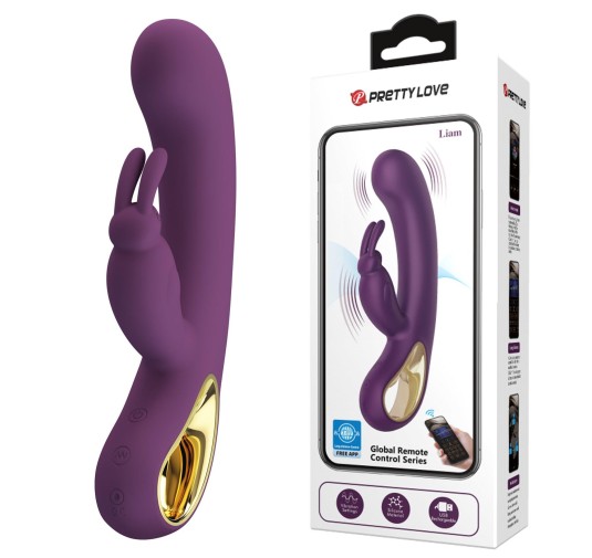 PRETTY LOVE - Liam purple, 12 vibration functions Mobile APP Long-distance Control