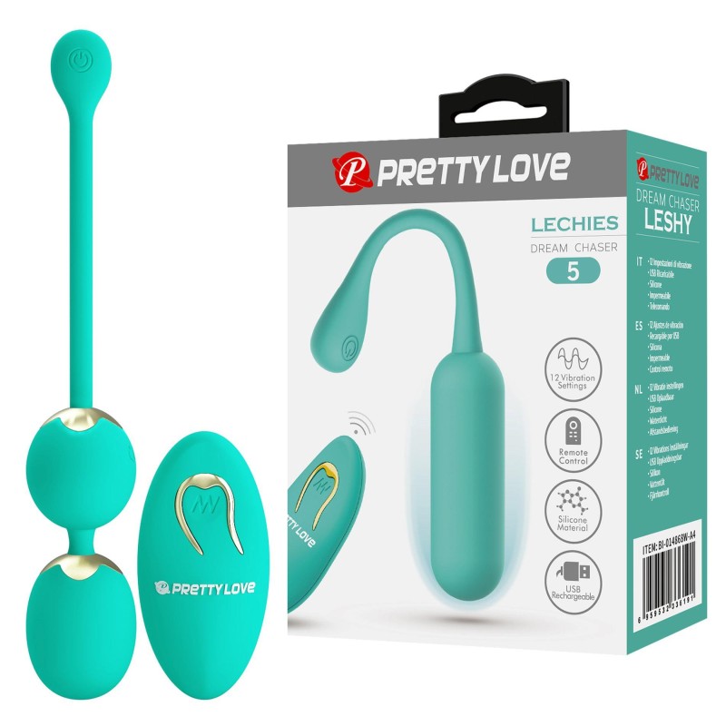 PRETTY LOVE - LECHIES  Dream chaser 5, Green, Wireless remote control 12 vibration functions Memory function