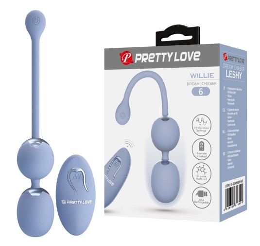 PRETTY LOVE - WILLIE Dream chaser 6, Blue, Wireless remote control 12 vibration functions Memory function