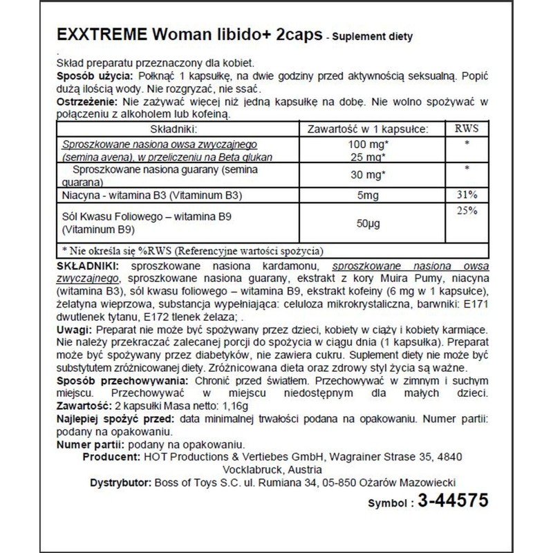 Kapsułki energetyczne podnoszą libido kobiet 2szt Kapsułki energetyczne podnoszą libido kobiet 2szt