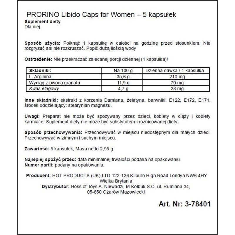 Mocne sex kapsułki podniecające dla kobiet 5szt Mocne sex kapsułki podniecające dla kobiet 5szt