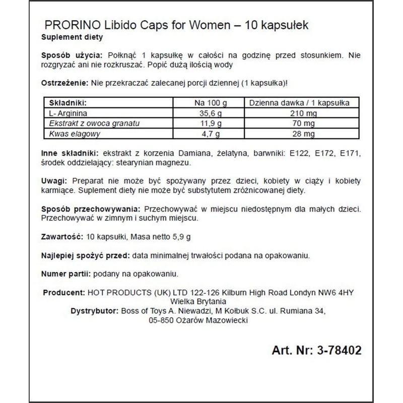 Mocne sex kapsułki podniecające dla kobiet 10szt Mocne sex kapsułki podniecające dla kobiet 10szt