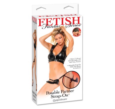 Zestaw miękkie dildo czarne strap on i opaska Zestaw miękkie dildo czarne strap on i opaska