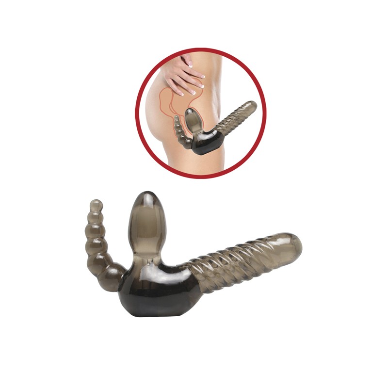 Potrójny strap-on penetracja waginy anusa punktu G Potrójny strap-on penetracja waginy anusa punktu G