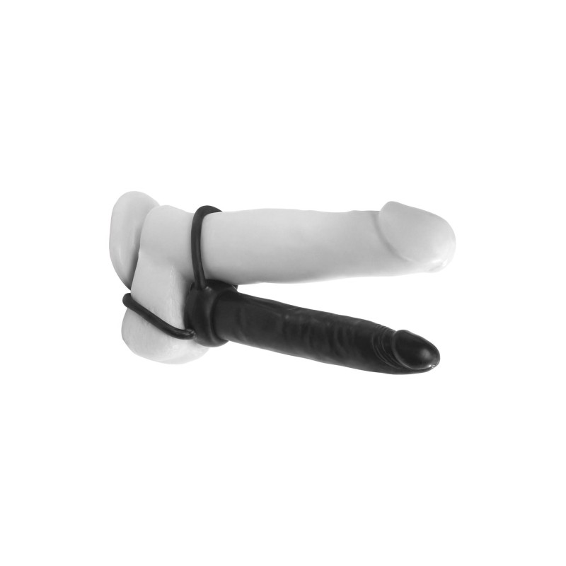 Strap-on czarny uchwyt na jądra dwa pierścienie Strap-on czarny uchwyt na jądra dwa pierścienie
