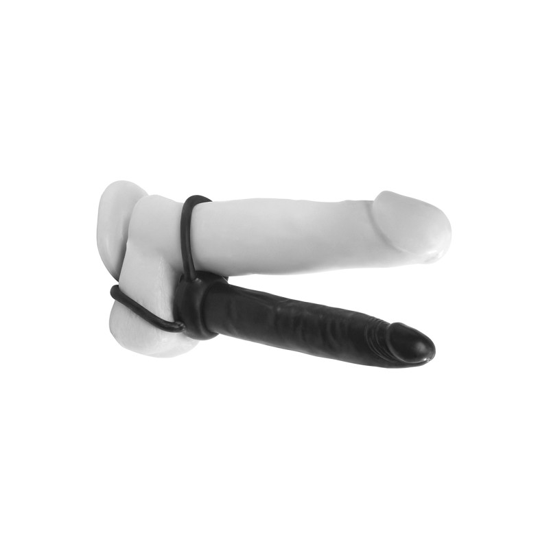 Strap-on czarny uchwyt na jądra dwa pierścienie Strap-on czarny uchwyt na jądra dwa pierścienie