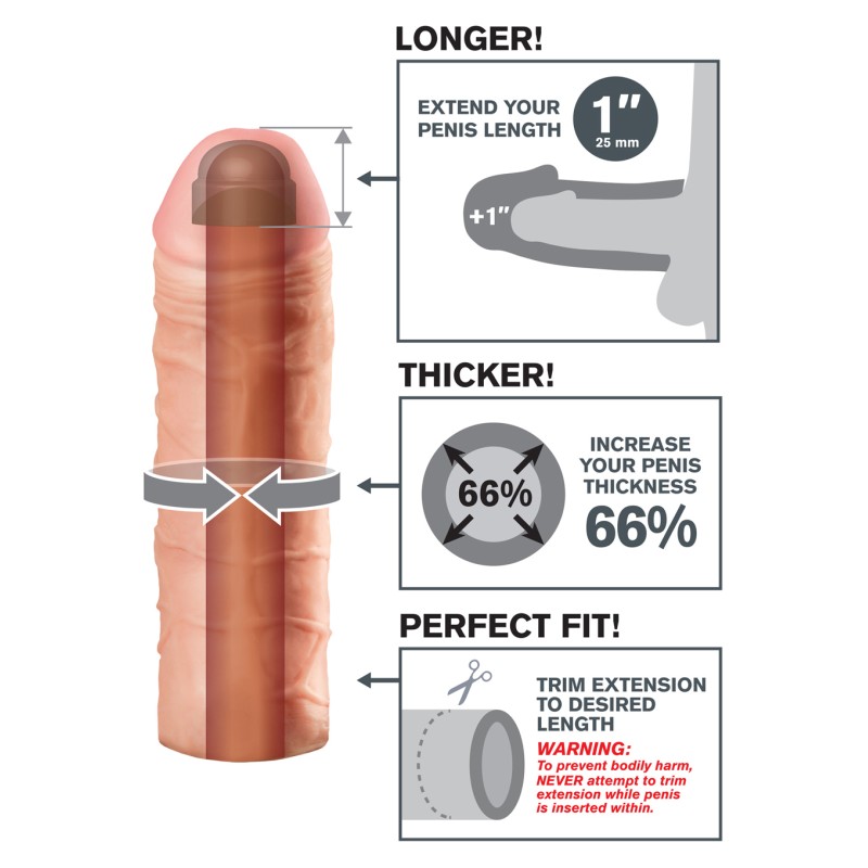 Stymulator-FX MEGA 1"""" EXTENSION FLESH