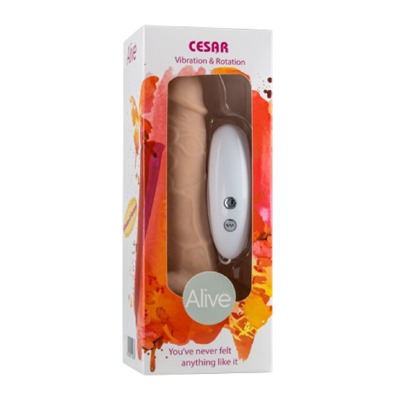 Dildo z wibracją rotacją pilot cielisty 18 cm Dildo z wibracją rotacją pilot cielisty 18 cm