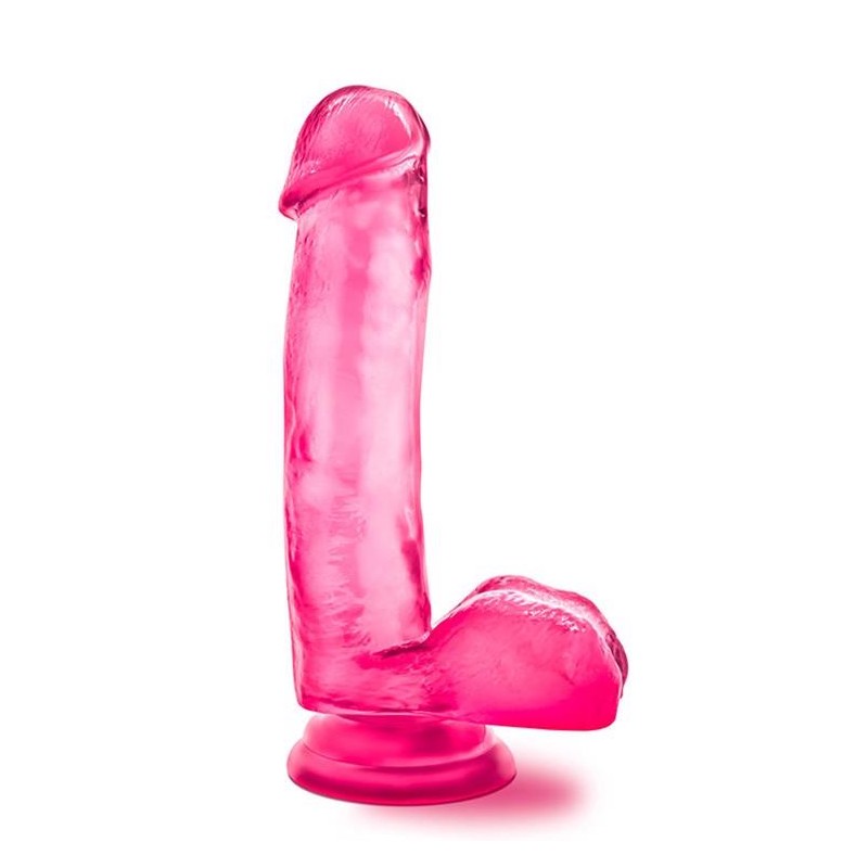 Różowe dildo grube z żyłkami mocną przyssawka 18cm