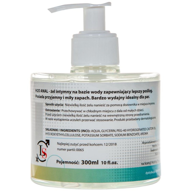 Analny wodny żel nawilżający lubrykant sex 300ml Analny wodny żel nawilżający lubrykant sex 300ml