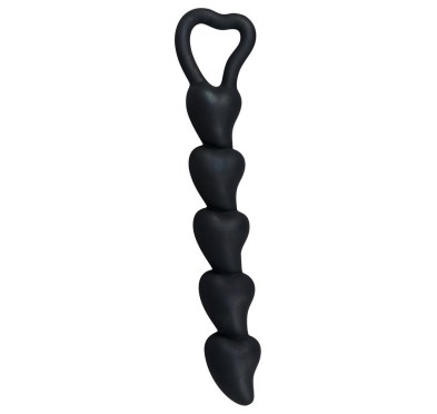 Plug sex analny sonda z kulkami pętlą serca 19cm