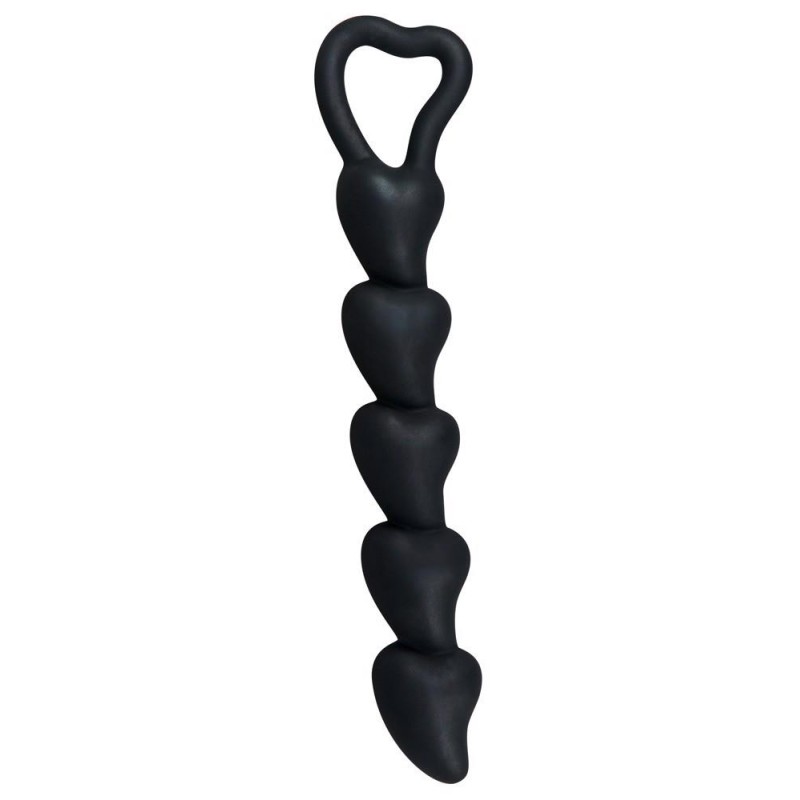 Plug sex analny sonda z kulkami pętlą serca 19cm
