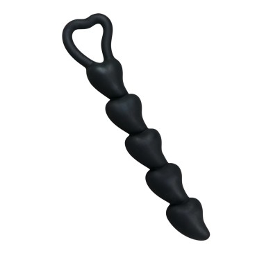 Plug sex analny sonda z kulkami pętlą serca 19cm