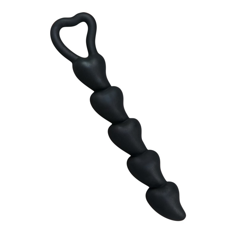 Plug sex analny sonda z kulkami pętlą serca 19cm