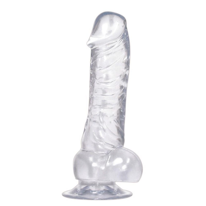 Realistyczne przezroczyste dildo przyssawka 18cm Realistyczne przezroczyste dildo przyssawka 18cm