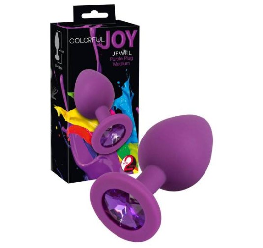 Silikonowy plug korek analny z kamyczkiem sex 7cm