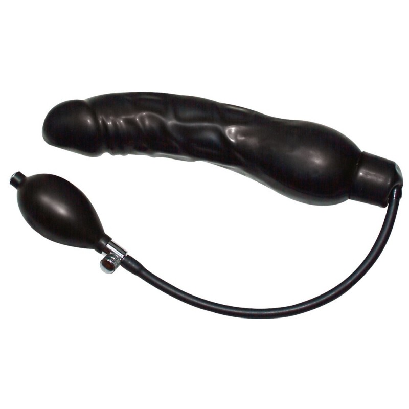 Nadmuchiwane żylaste dildo czarne gumowe Nadmuchiwane żylaste dildo czarne gumowe
